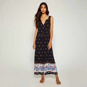 Navy Blue Sleeveless Wide Leg Jumpsuit Size L